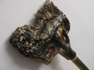 Yes, this used to be a broom. I was wielding this firey object and whacking the flames unsuccessfully.